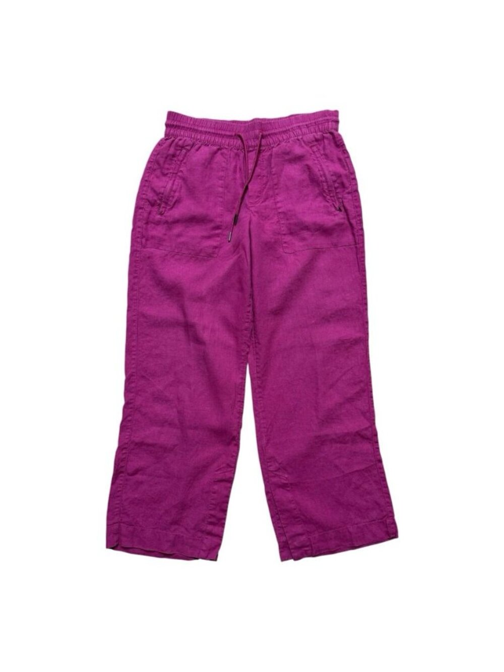 Athleta 100% Linen Pull On Pants Pink Drawstring Wide Leg XS